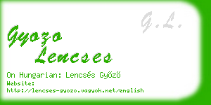 gyozo lencses business card
